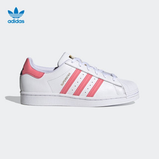 阿迪达斯官网 adidas 三叶草 SUPERSTAR W 女鞋经典运动鞋FX5964 白/红 38.5(235mm)