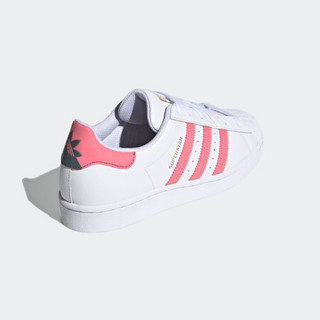 阿迪达斯官网 adidas 三叶草 SUPERSTAR W 女鞋经典运动鞋FX5964 白/红 39(240mm)