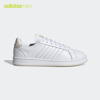 阿迪达斯官网 adidas neo GRAND COURT 男鞋休闲运动鞋FY8238 白/米色 44(270mm)