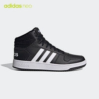 阿迪达斯官网 adidas neo HOOPS 2.0 MID 男鞋中帮休闲运动鞋FY8618 黑/白 42(260mm)