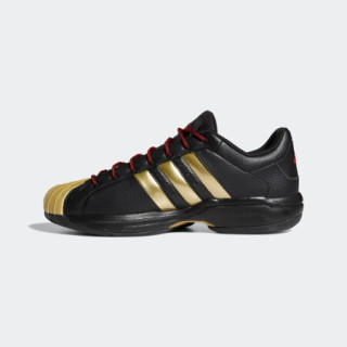 阿迪达斯官网 adidas Pro Model 2G Low 男鞋低帮篮球运动鞋FX7101 黑色/金色/红色 40(245mm)