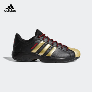 阿迪达斯官网 adidas Pro Model 2G Low 男鞋低帮篮球运动鞋FX7101 黑色/金色/红色 40(245mm)