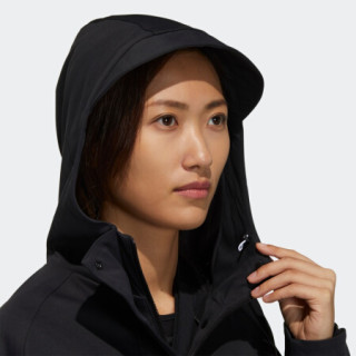 阿迪达斯官网 adidas TECH JKT LONG 女装训练运动夹克外套GP0641 黑色/白 A/S(160/84A)