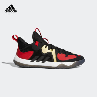 阿迪达斯官网 adidas Harden Stepback 2 男鞋低帮篮球运动鞋FZ1386 黑色/红色/棕黄色 47(290mm)