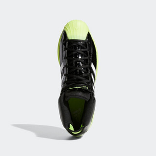 阿迪达斯官网 adidas Pro Model 2G 男鞋中帮篮球运动鞋FZ0900 黑/亮黄/白 42.5(265mm)