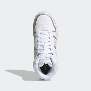 阿迪达斯官网 adidas neo HOOPS 2.0 MID 女鞋休闲运动鞋FY6020 白/粉/灰 39(240mm)