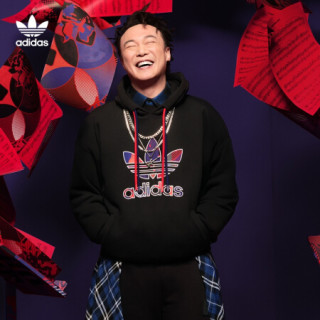 阿迪达斯官网 adidas 三叶草 新年款陈奕迅同款男装运动套头衫GP1865 黑色 L(参考身高:185~188CM)