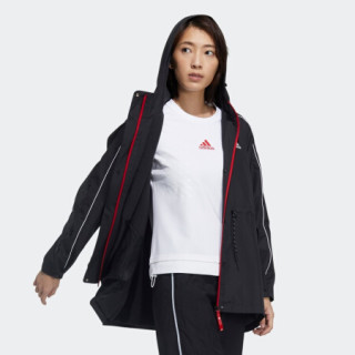 阿迪达斯官网 adidas CNY JKT WARM 新年款女装训练运动夹克外套GP0625 黑色/白 A/L(170/92A)