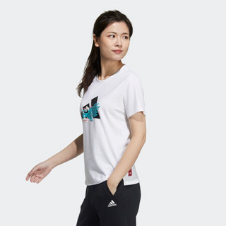adidas 阿迪达斯 CNY TEE 女子运动T恤 GP0705 白/黑色 M