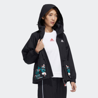 阿迪达斯官网 adidas CNY JKT 新年款女装训练运动夹克外套GP0624 黑色/白 A/XL(170/96A)