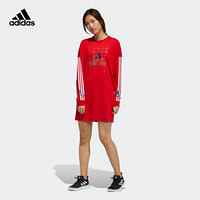 阿迪达斯官网 adidas CNY SW DRESS 新年款女装训练运动卫衣GQ8842 浅猩红 A/L(170/92A)