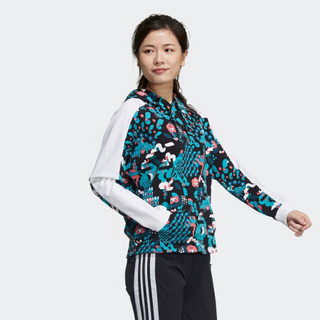 阿迪达斯官网 adidas CNY SW HD AOP 新年款女装训练运动连帽卫衣GQ8841 白/极致绿 A/S(160/84A)