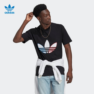 阿迪达斯官网 adidas 三叶草 TRICOL TEE 男装运动短袖T恤GQ8919 黑色 XL(参考身高:188~192CM)