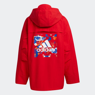 阿迪达斯官网adidas YB CNY LONG JKT新年款大童装训练运动梭织夹克GT1742 浅猩红/白 128CM