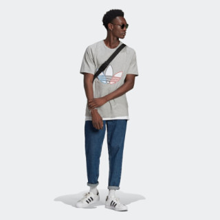 阿迪达斯官网 adidas 三叶草 TRICOL TEE 男装运动短袖T恤GQ8917 中麻灰 XS(参考身高:167~172CM)