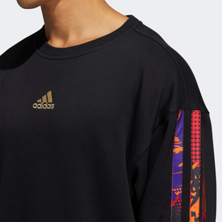 阿迪达斯官网 adidas MIC GFX CREW 男装篮球运动卫衣GU9538 黑色/浅猩红 A/L(180/100A)