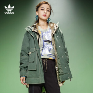 阿迪达斯官网 adidas 三叶草 PadJacket RYV女装冬季运动棉服GN9079 绿/绿 36(参考身高:166~170CM)