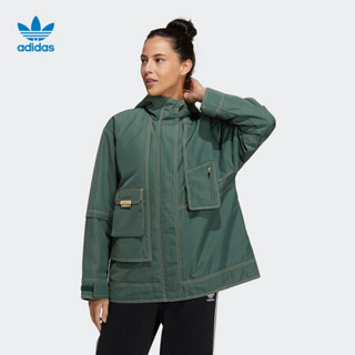 阿迪达斯官网 adidas 三叶草 PadJacket RYV女装冬季运动棉服GN9079 绿/绿 36(参考身高:166~170CM)