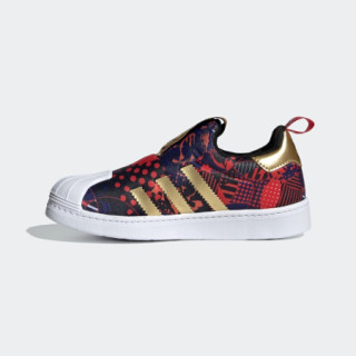 阿迪达斯官网 adidas 三叶草 SUPERSTAR 360 C新年款小童鞋低帮运动鞋GZ7346 白/深蓝/橙色/金/黑 28.5(170mm)