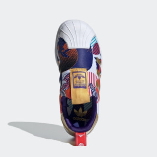 阿迪达斯官网 adidas 三叶草 SUPERSTAR 360 C新年款小童鞋低帮运动鞋GZ7345 深蓝紫/黑/白/金/橙色 30(180mm)