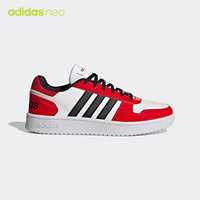 阿迪达斯官网 adidas neo HOOPS 2.0 女鞋休闲运动鞋H01211 白/红/黑 36(220mm)