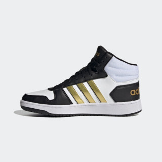 阿迪达斯官网 adidas neo HOOPS 2.0 MID 男鞋中帮休闲运动鞋H01197 白/学院藏青蓝/金 45(280mm)