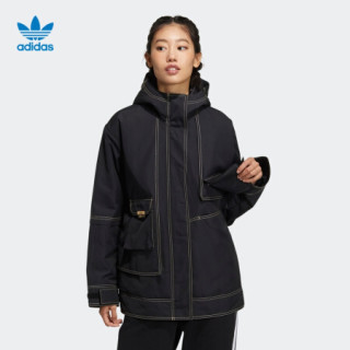 阿迪达斯官网 adidas 三叶草 PadJacket RYV女装冬季运动棉服GN9080 黑色/黑色 30(参考身高:160~165CM)