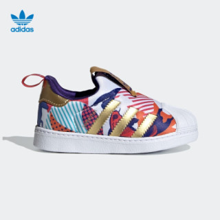 阿迪达斯官网adidas三叶草 SUPERSTAR 360 I新年款婴童鞋运动学步鞋GZ7348 白/深蓝/橙色/金/黑 26.5(155mm)