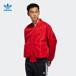 阿迪达斯 adidas官网三叶草 RYV Bomber Jkt新年款陈奕迅同款男装运动茄克外套H07082 浅猩红/黑色 S(参考身高:173~178CM)