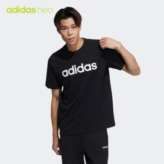 阿迪达斯官网 adidas neo M CE LOGO T1 男装运动短袖T恤GP4887 黑色 A/XS(170/88A)