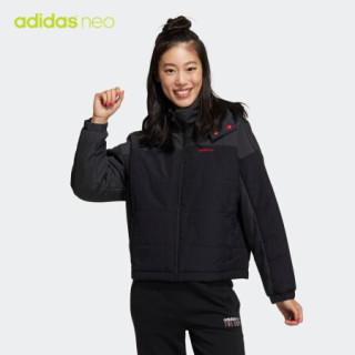 阿迪达斯官网adidas neo W SS JAN PDJKT2新年款女冬季运动棉服GP5494 黑色/黑色 A/XS(155/80A)