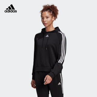 阿迪达斯官网 adidas W 3S HD 女装训练运动连帽卫衣GL1460 黑色 A/2XL(175/100A)