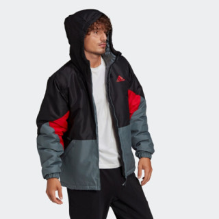 阿迪达斯官网 adidas BTS INS JKT 男装冬季户外运动夹棉夹克GJ8379 黑色/浅猩红 A/XS(170/88A)