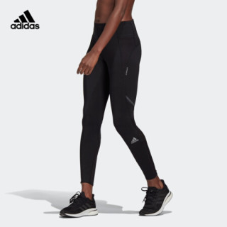 阿迪达斯官网 adidas HOW WE DO TIGHT 女装跑步运动紧身裤GJ9900 黑色/淡灰 A/XL(170/80A)