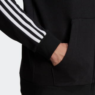阿迪达斯官网 adidas M 3S FT FZ HD 男装训练运动夹克外套GK9032 黑色/白 A/XS(170/88A)