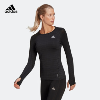 阿迪达斯官网 adidas ADI RUNNER LS W 女装跑步运动服装GN1911 黑色/深银灰 A/XL(170/96A)
