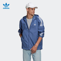 阿迪达斯官网 adidas 三叶草 3-STRIPES WB FZ男装运动外套GN3469 蓝 S(参考身高:173~178CM)