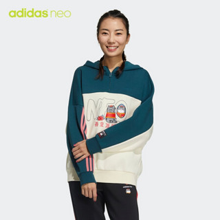 阿迪达斯官网 adidas neo 吾皇万睡联名新年款女装运动套头衫GP5753 水鸭绿/乳白色 A/2XL(175/100A)