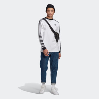 阿迪达斯官网adidas 三叶草 3-STRIPES LS T男装运动长袖上衣GN3477 白 M(参考身高:179~185CM)