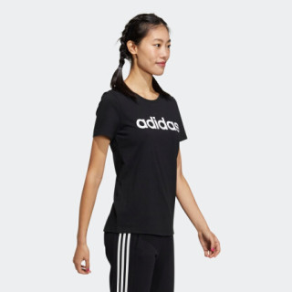 阿迪达斯官网adidas neo W CE LINR TEE 1女运动短袖T恤GP7138 黑色/白 A/XS(155/80A)