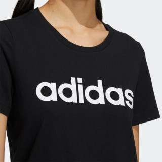 阿迪达斯官网adidas neo W CE LINR TEE 1女运动短袖T恤GP7138 黑色/白 A/XS(155/80A)