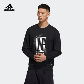 阿迪达斯官网 adidas WJ SWT LOGO 男装训练运动卫衣GP0918 黑色 A/2XL(185/108A)