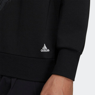 阿迪达斯官网 adidas WJ SWT LOGO 男装训练运动卫衣GP0918 黑色 A/2XL(185/108A)