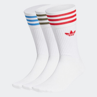 阿迪达斯官网 adidas 三叶草 SOLID CREW SOCK男女运动袜子GN3075 白/正蓝 3538