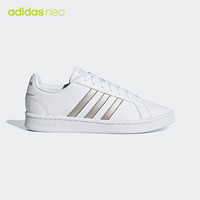 阿迪达斯官方 adidas neo GRAND COURT 女子休闲鞋F36485 白/浅金 37(230mm)