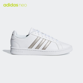 阿迪达斯官方 adidas neo GRAND COURT 女子休闲鞋F36485 白/浅金 40.5(250mm)