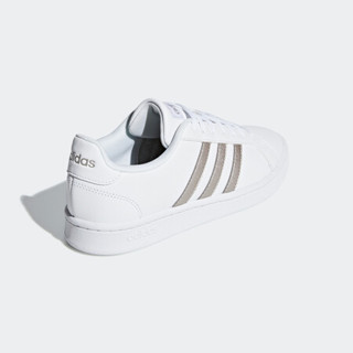 阿迪达斯官方 adidas neo GRAND COURT 女子休闲鞋F36485 白/浅金 37(230mm)