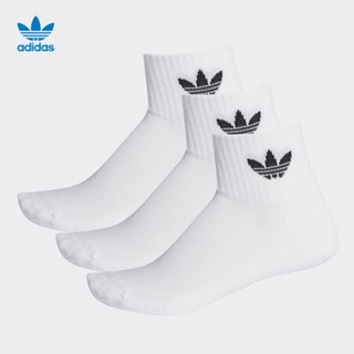 阿迪达斯官网 adidas 三叶草 MID ANKLE SCK 运动袜子FT8529 白/白/黑色 XS