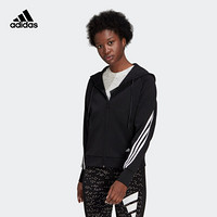 阿迪达斯官网 adidas W FI 3S FZ HD 女装训练运动夹克外套GL0339 黑色/白 A/2XL(175/100A)