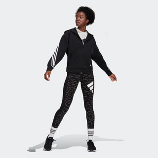 阿迪达斯官网 adidas W FI 3S FZ HD 女装训练运动夹克外套GL0339 黑色/白 A/2XL(175/100A)